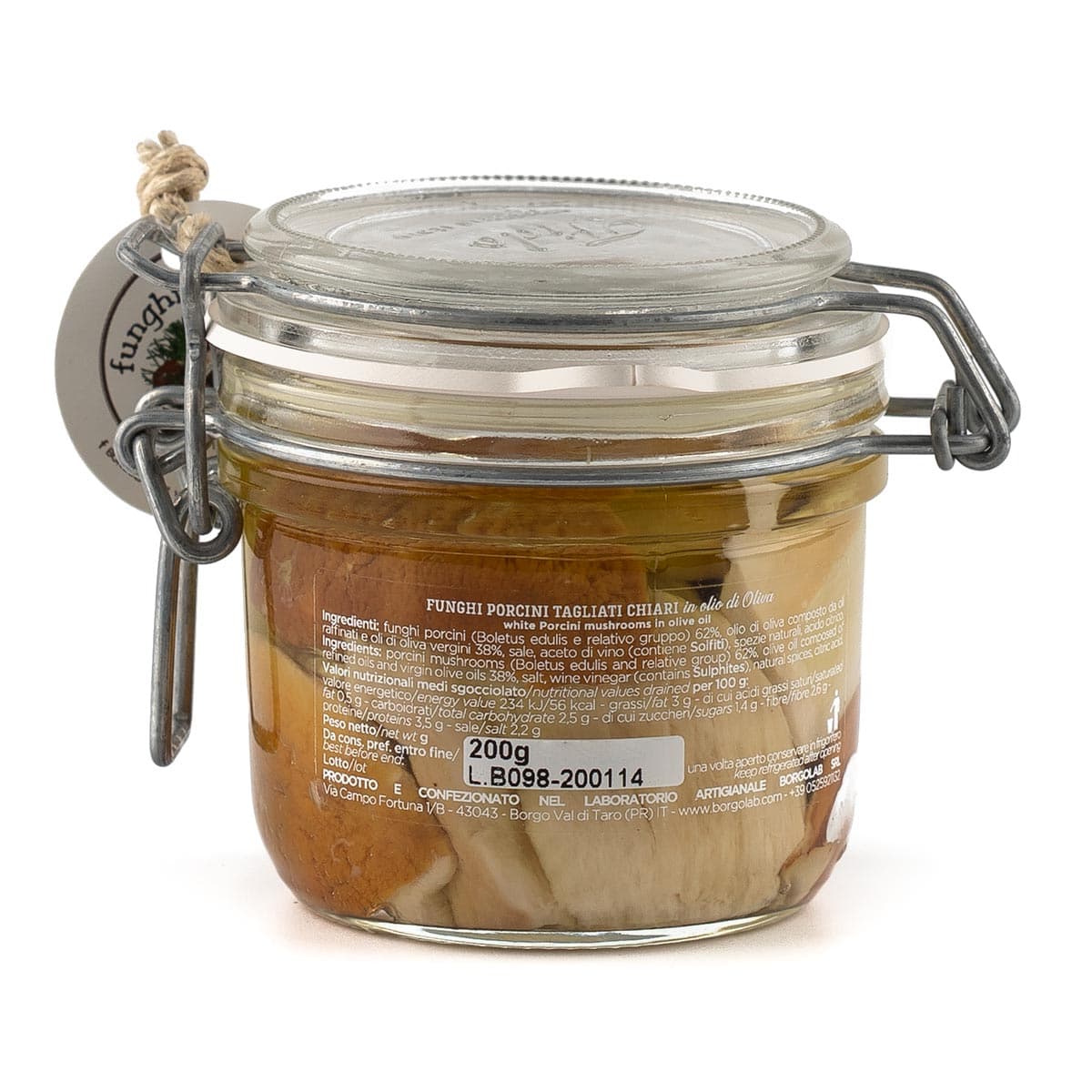 dettagli funghi porcini tagliati chiari