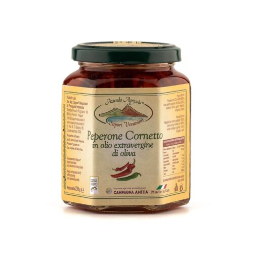 Barattolo di peperoni cornetto in olio di oliva